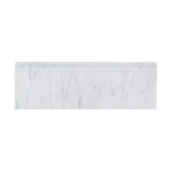 Italian White Carrara White 4 in. x 12 in. Honed Marble Wall Base Tile (1 Linear Foot) by Jeffrey Court
