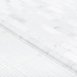 Carrara White 0.75 in. x 12 in. Honed Marble Wall Pencil Tile (1 Linear Foot) by Jeffrey Court -The Elite Tile Sales Store white jeffrey court tile trim 98991 31 1000