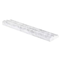 Carrara White 2.5 in. x 11.75 in. Honed Marble Wall Crown Tile by Jeffrey Court -The Elite Tile Sales Store white jeffrey court tile trim 99063 1d 1000