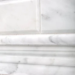 Carrara White 2.5 in. x 11.75 in. Honed Marble Wall Crown Tile by Jeffrey Court -The Elite Tile Sales Store white jeffrey court tile trim 99063 40 1000
