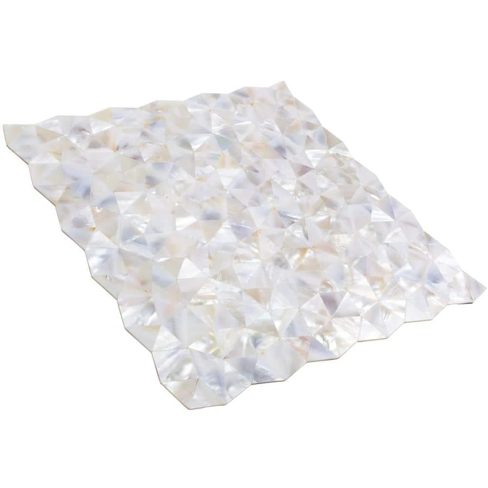 Lokahi White Troika 12.08 in. x 12.08 in. x 2 mm Pearl Shell Mosaic Tile by Ivy Hill Tile 6 Lokahi White Troika 12.08 in. x 12.08 in. x 2 mm Pearl Shell Mosaic Tile by Ivy Hill Tile - Image 4